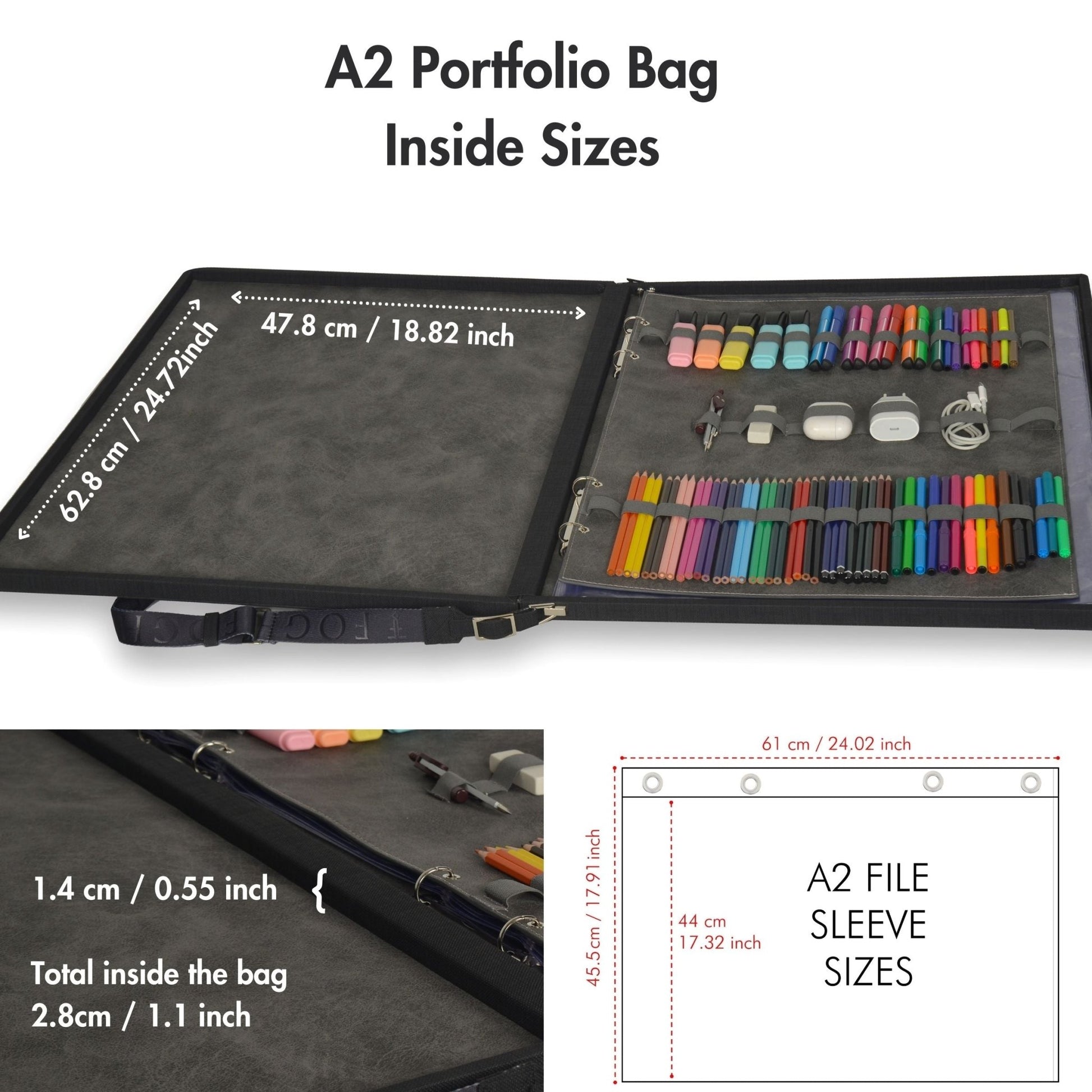 Leather Binder Leather Portfolio Gifts For Painters - Portfolio Binder - Art Supplies Organizer - themonogram manor 