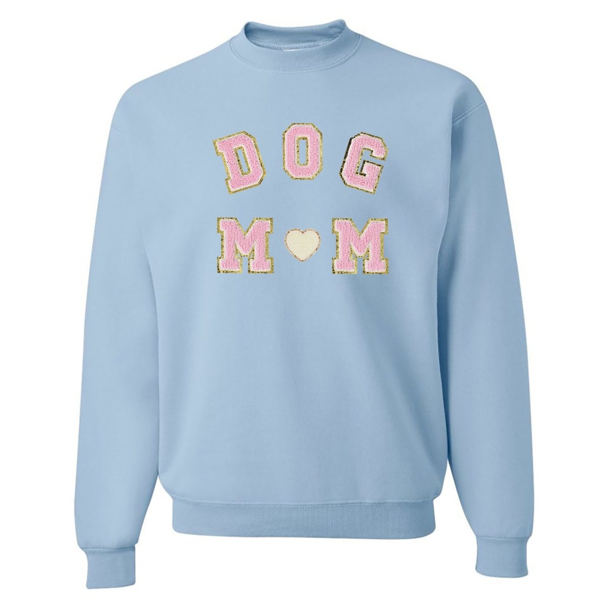 Dog Mom Letter Patch Crewneck Sweatshirt - themonogram manor 