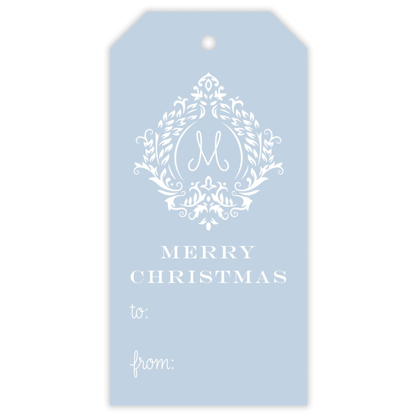 holiday vine fill - in gift tag - themonogram manor 