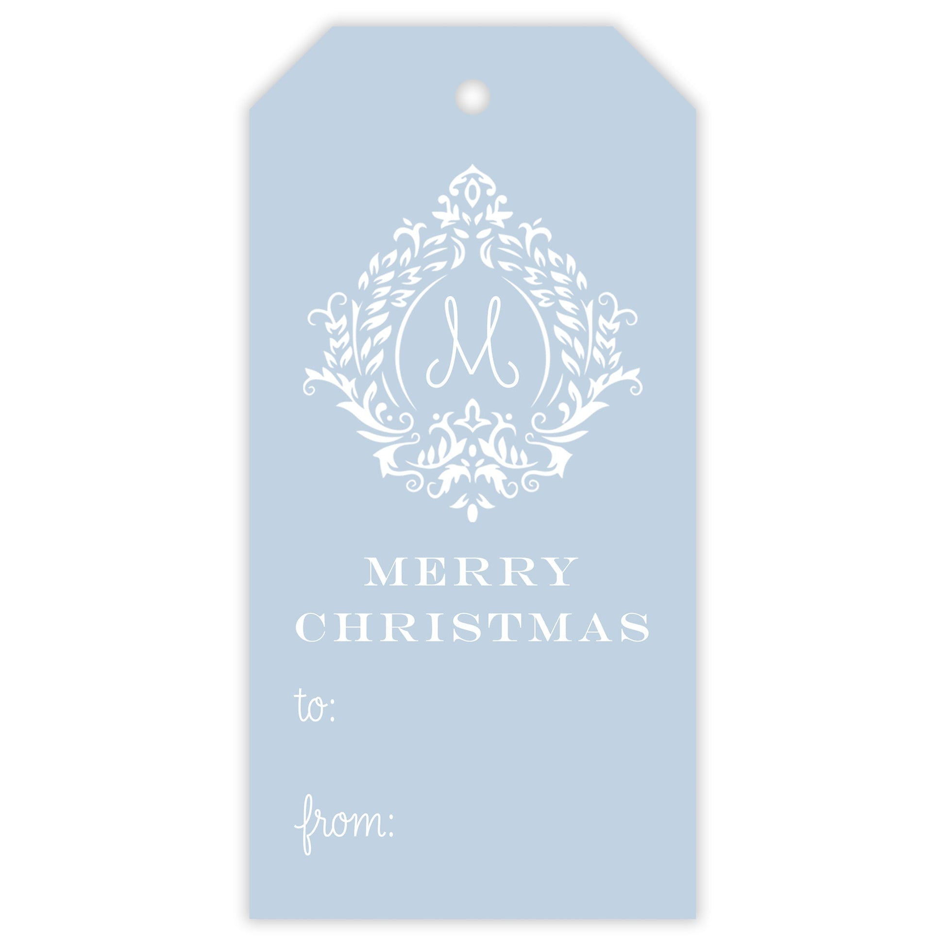 holiday vine fill - in gift tag - themonogram manor 
