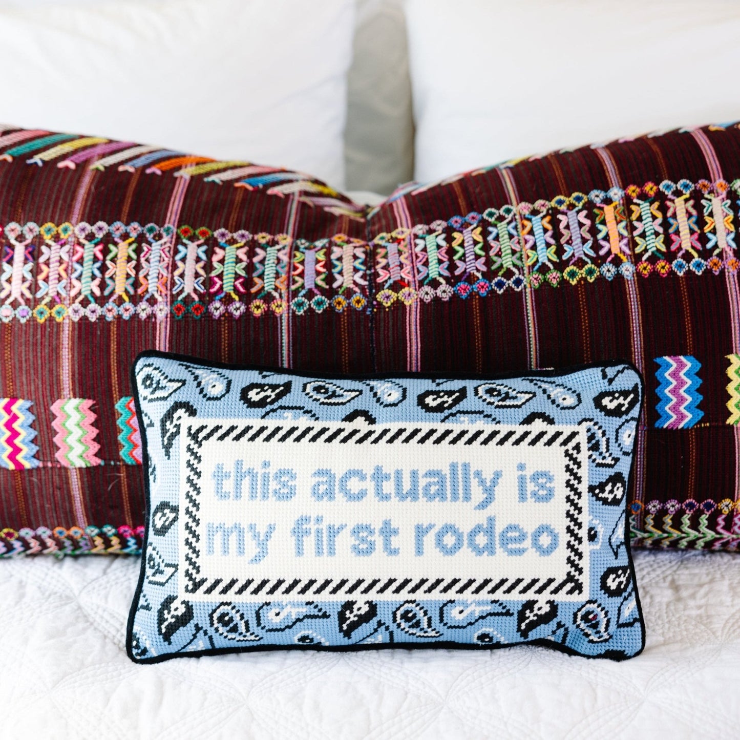 First Rodeo Needlepoint Pillow - themonogram manor 