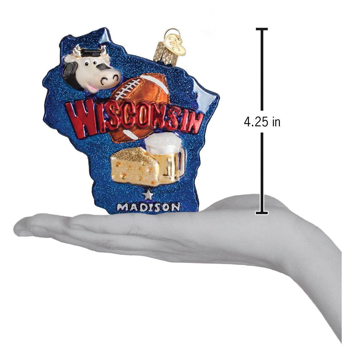 State Of Wisconsin Ornament - themonogram manor 