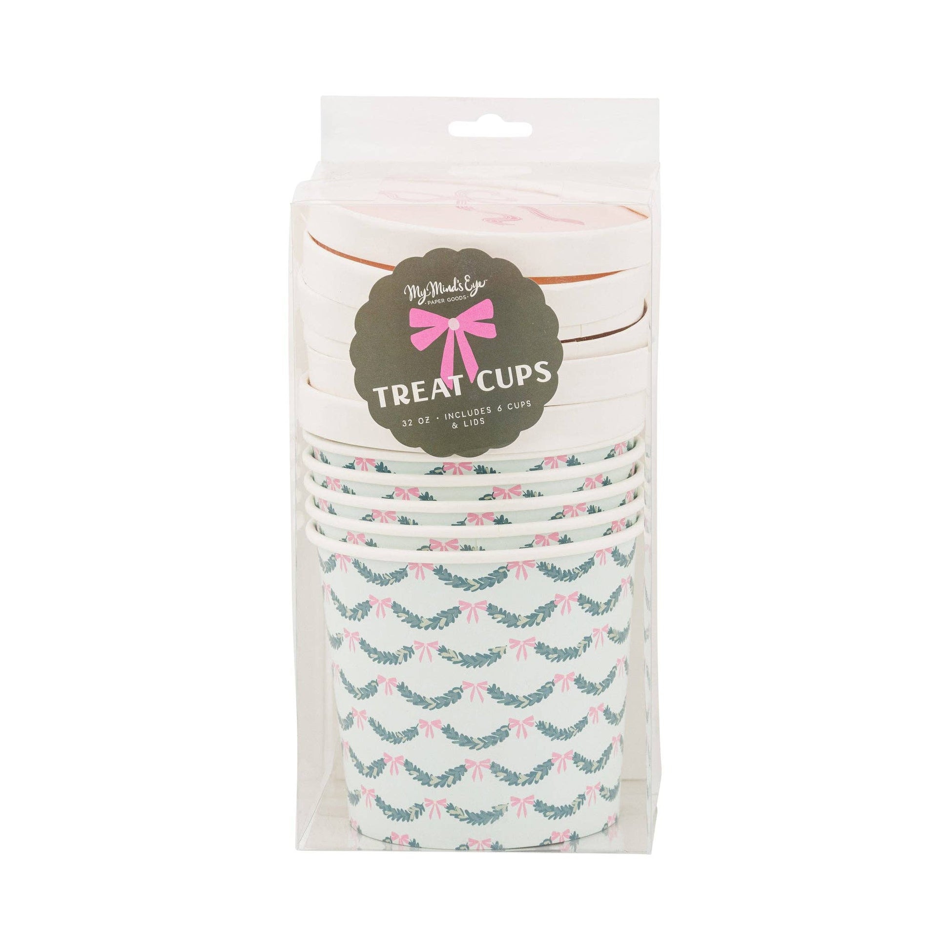 PLFC505 - Pink Bow Take Out Treat Cups - themonogram manor 