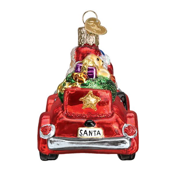 Santa In Antique Car Ornament - themonogram manor 