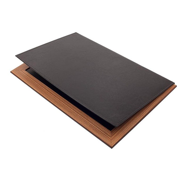 MOOG Leather Desk Pad With Wood Combination - themonogram manor 