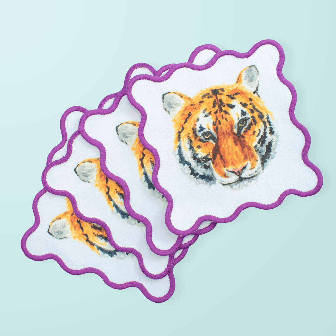 Tiger Cocktail Napkins - themonogram manor 