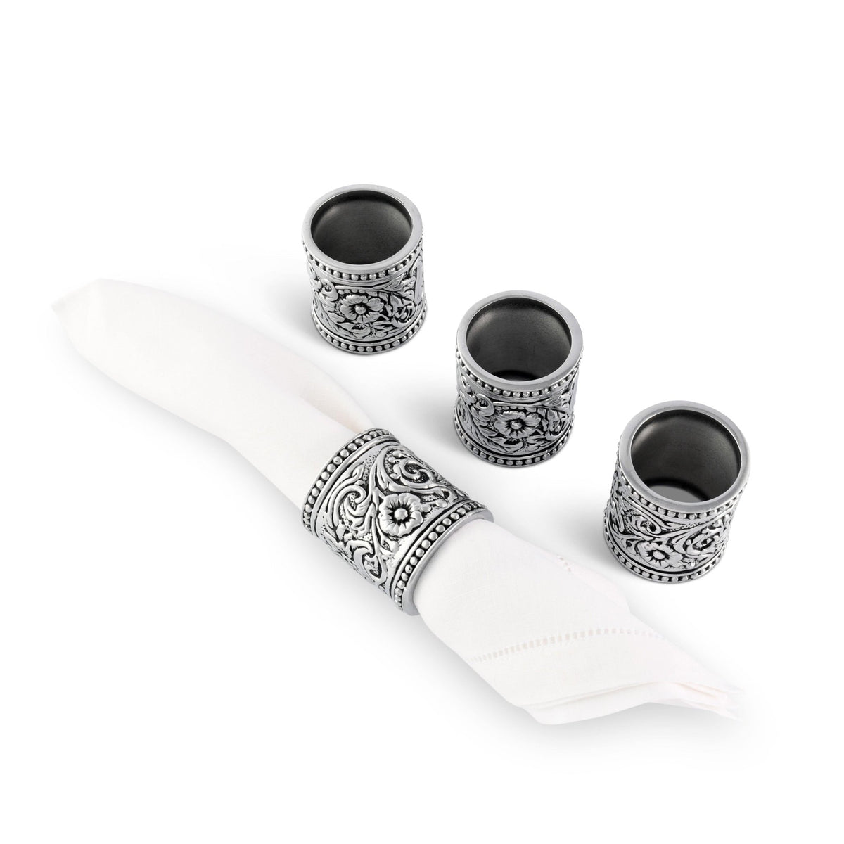 Concho Pattern Napkin Rings Set of 4 - themonogram manor 