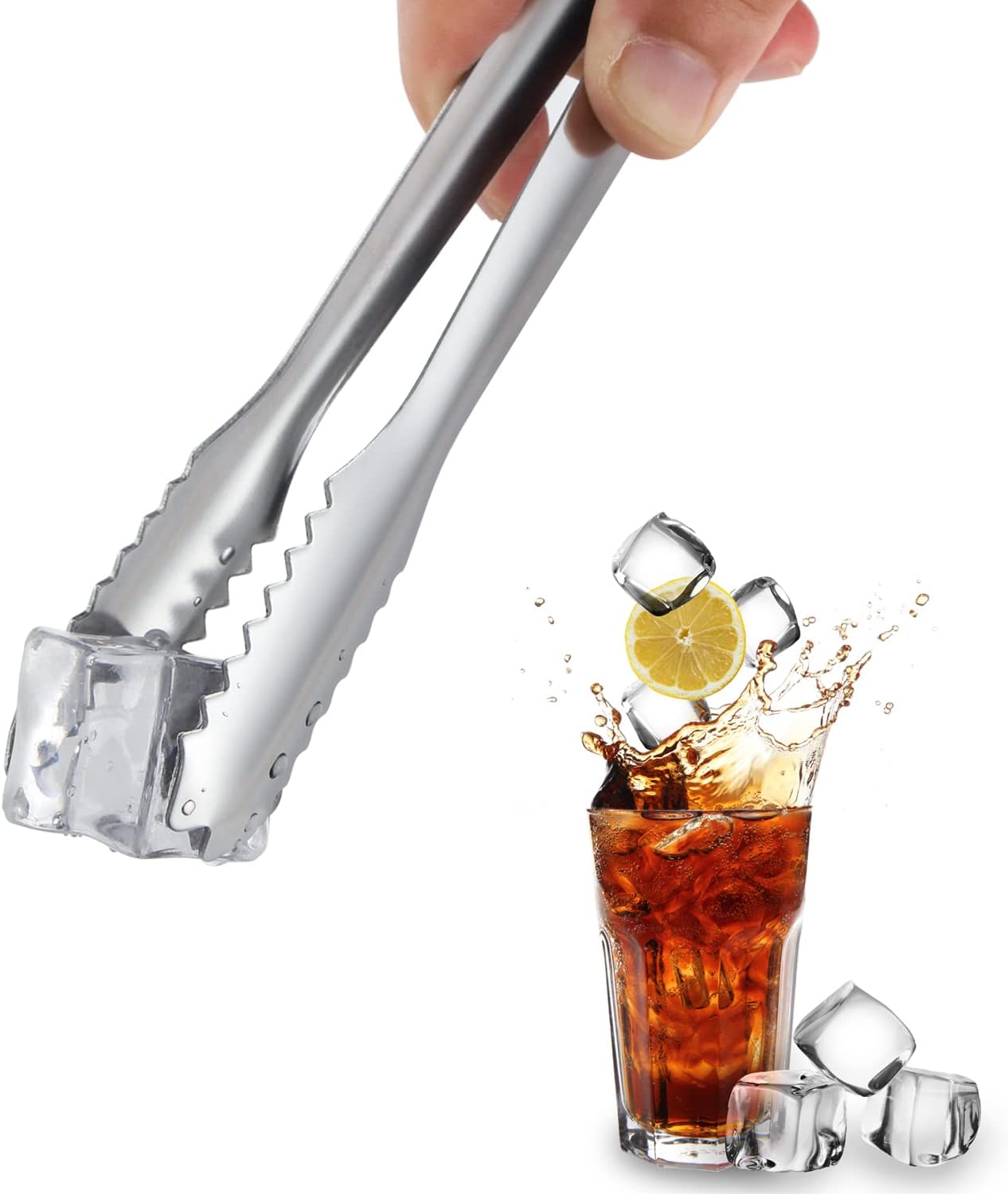 5 inches Ice Tongs for Ice Bucket, Stainless Steel Ice Tongs with Teeth 6 - PACK - themonogram manor 