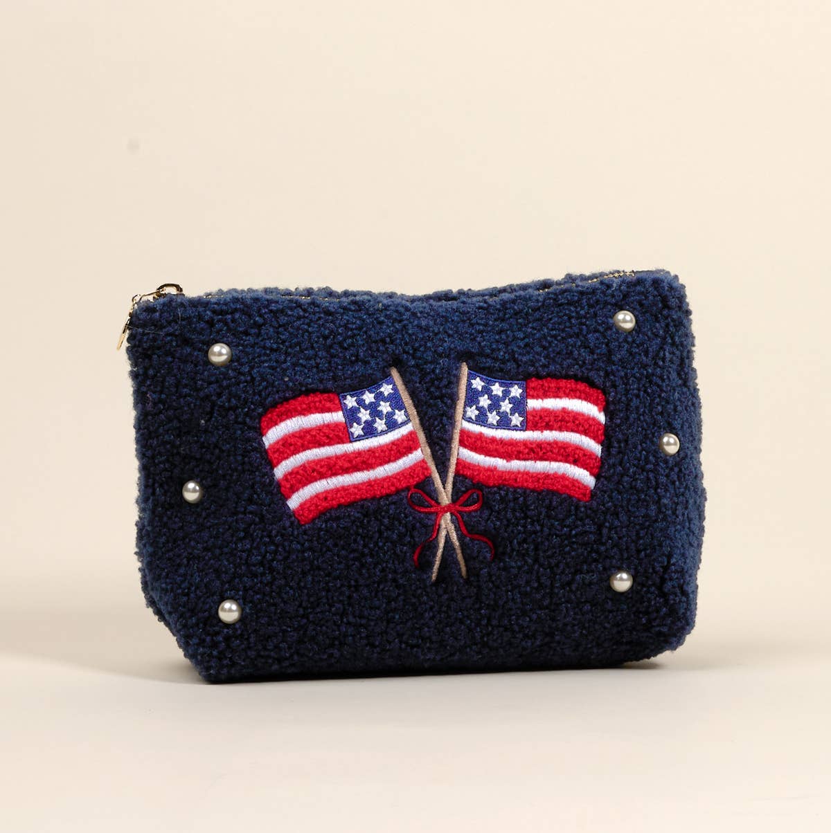 Teddy Pouch–American Flags - themonogram manor 
