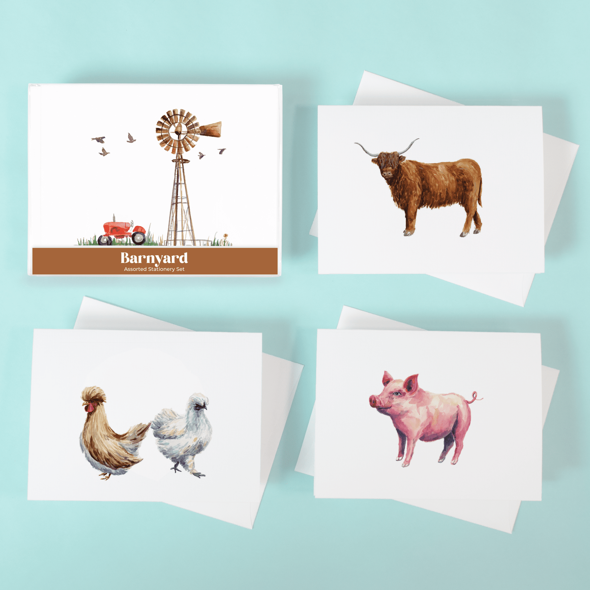 Barnyard Assorted Stationery Set - themonogram manor 