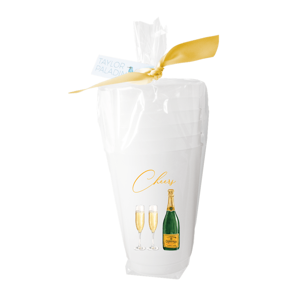 Cheers Champagne Bottle Frosted Cup - themonogram manor 