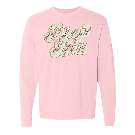 Play Ball Letter Patch Long Sleeve T-Shirt - themonogram manor 