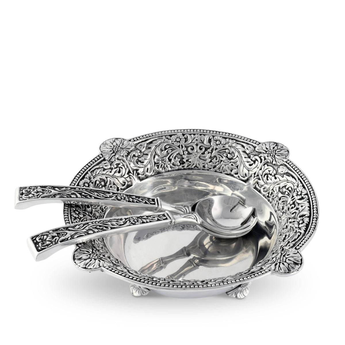 Concho Pattern Salad Bowl with Serving Set - themonogram manor 