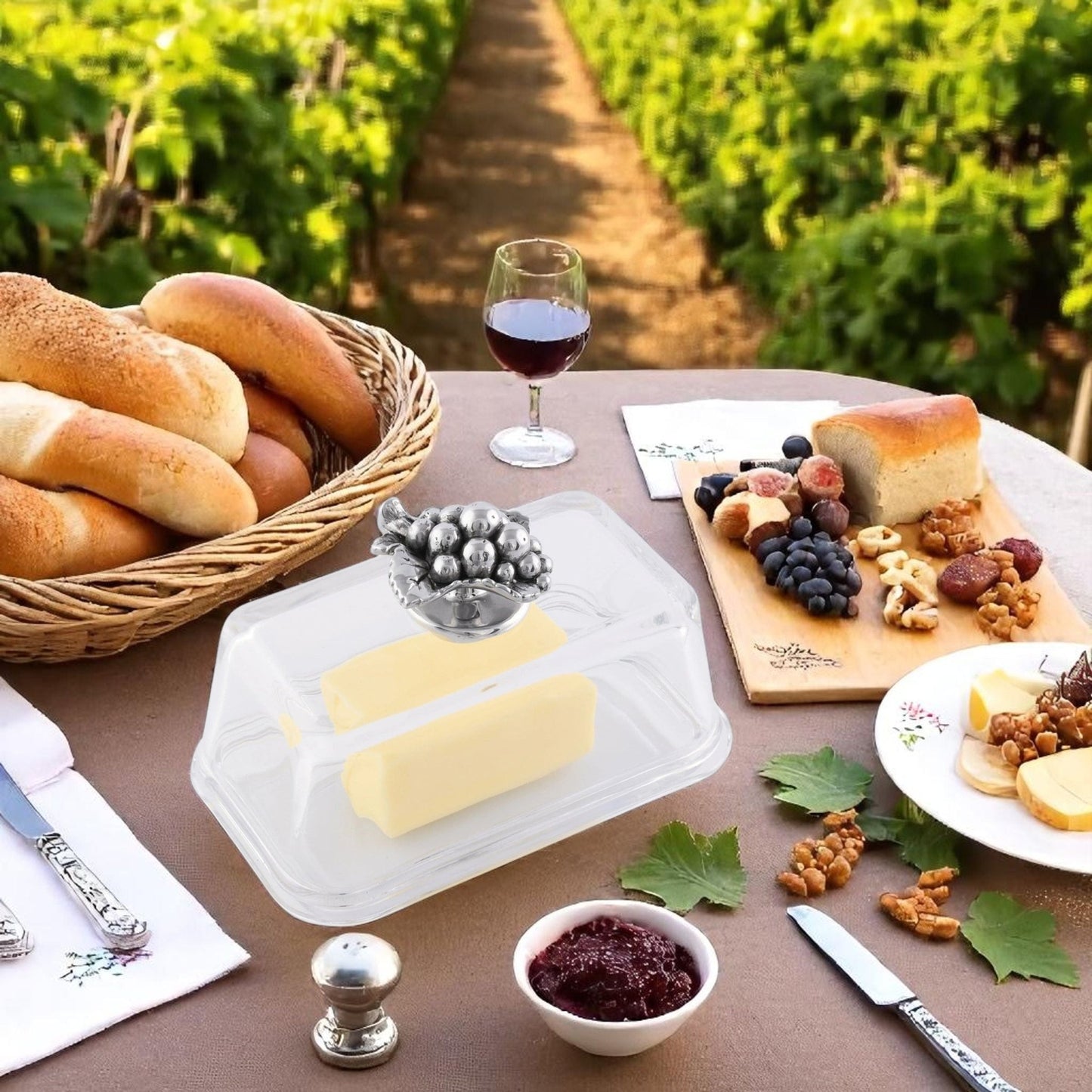 Glass Butter Dish - Grape - themonogram manor 
