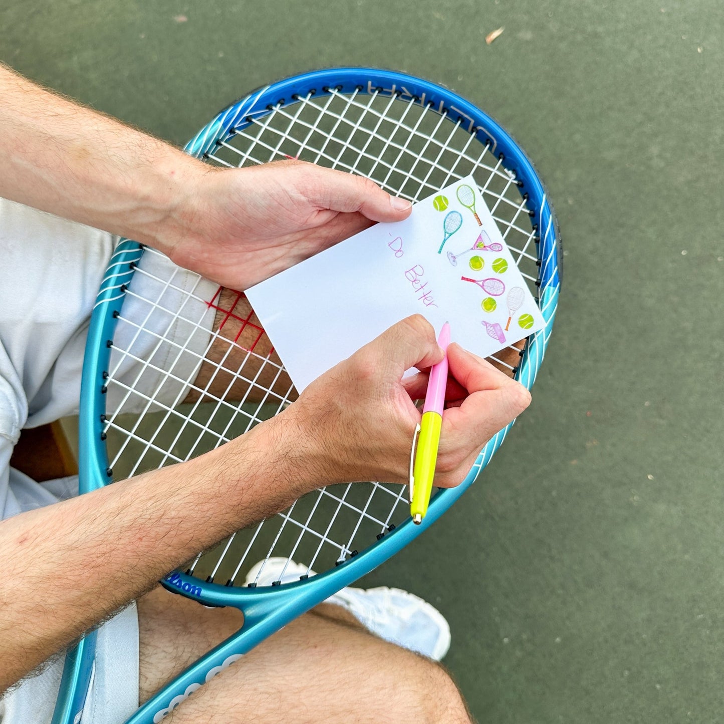 Tennis & Cocktails Pattern Notepad - themonogram manor 