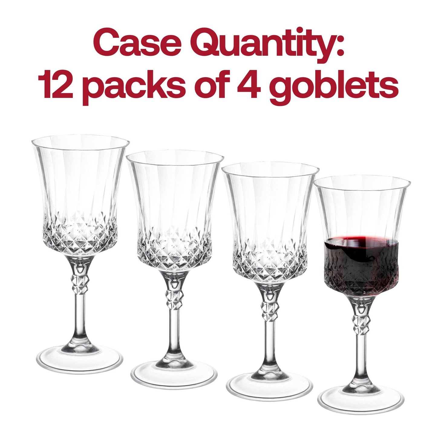 11 oz. Crystal Cut Plastic Wine Goblets - 12 pcs - themonogram manor 