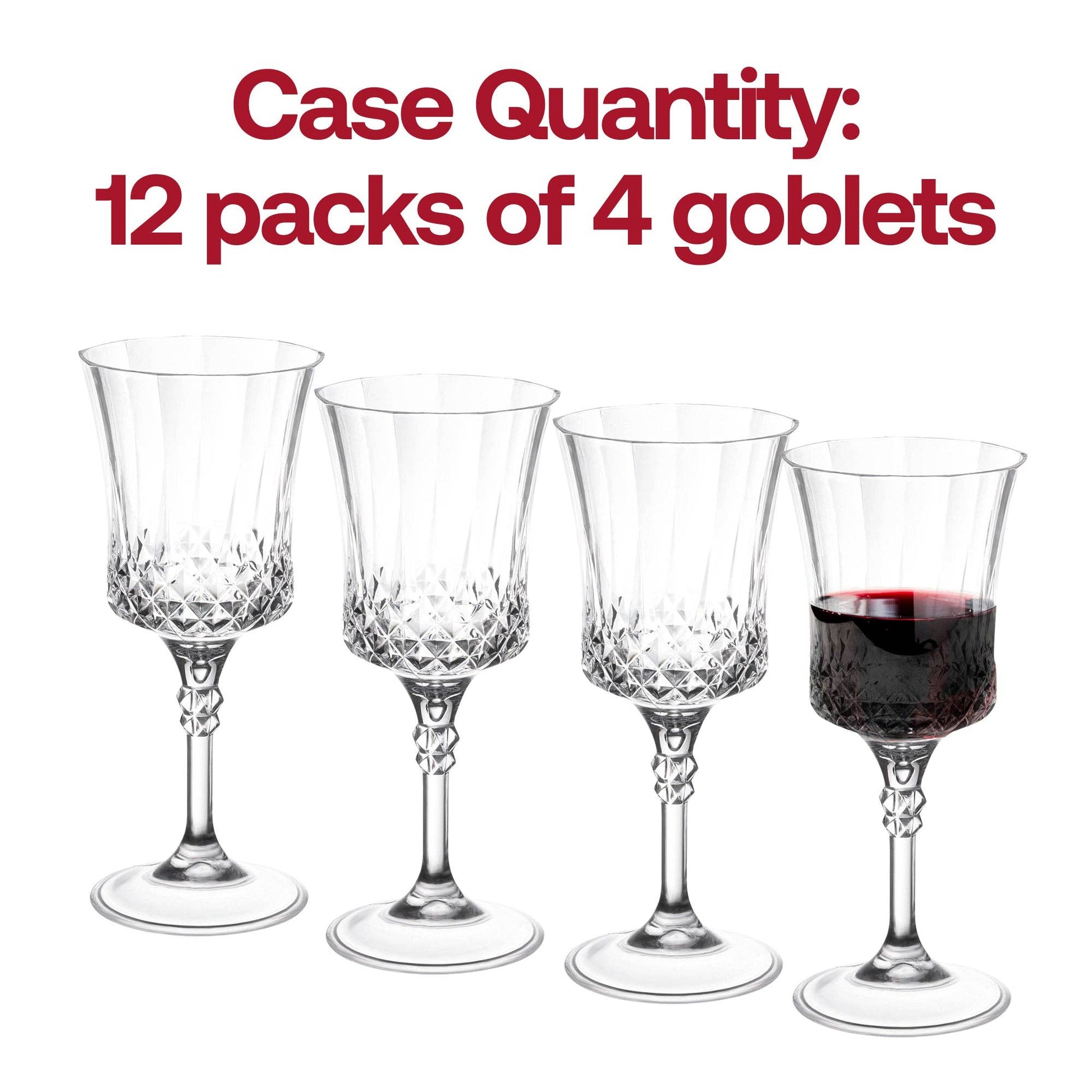 11 oz. Crystal Cut Plastic Wine Goblets - 12 pcs - themonogram manor 
