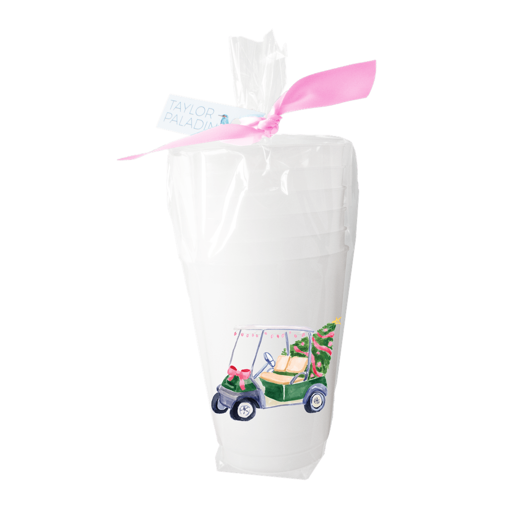 Holiday Golf Cart Frosted Cup - themonogram manor 