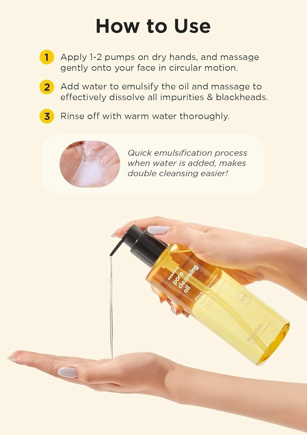 Pore Cleansing Oil, Oil Cleanser for Face, Makeup Blackhead Remover, Korean Cleanser for Sensitive Skin [PHA] (10.14 Oz) - themonogram manor 