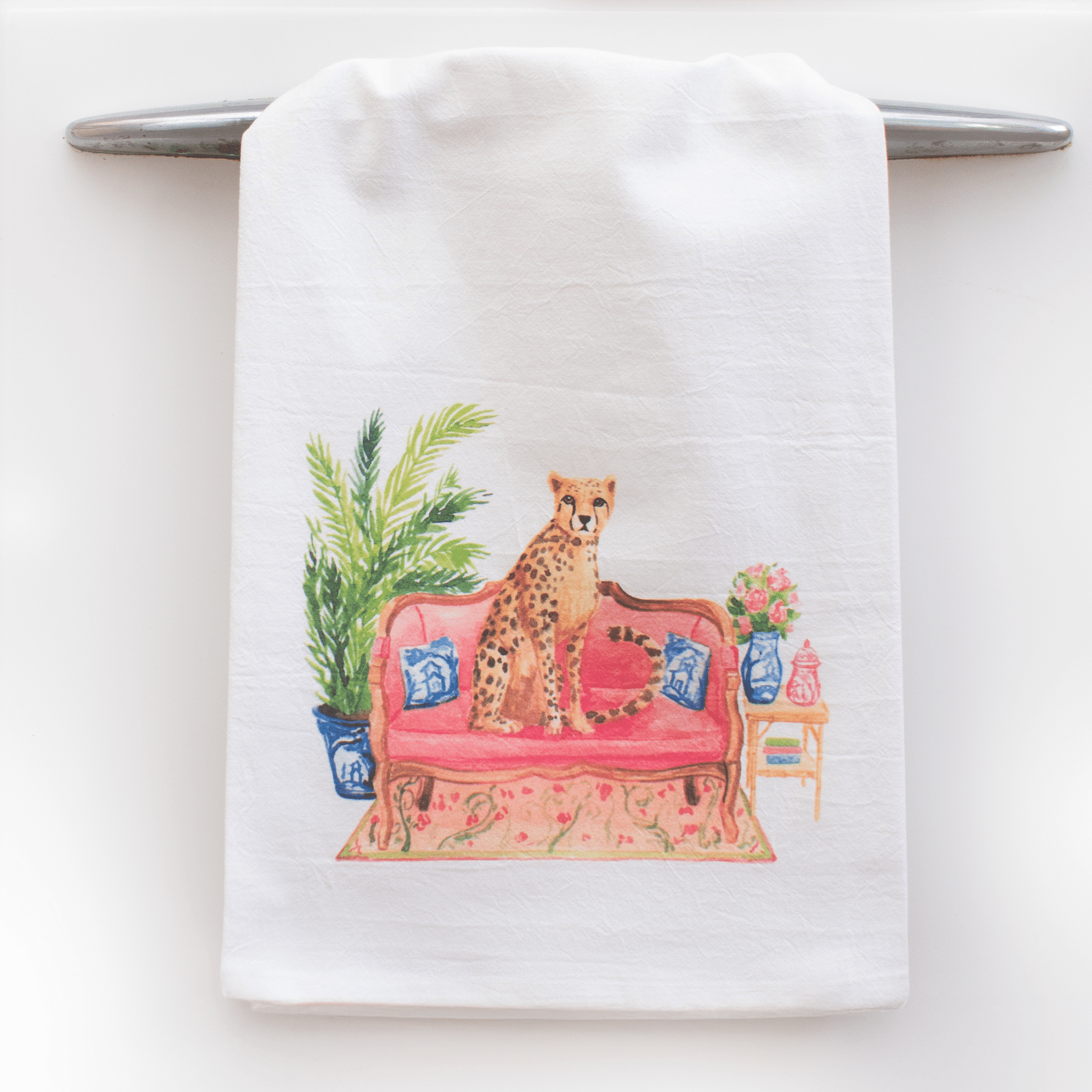 Fancy Cheetah Tea Towel - themonogram manor 