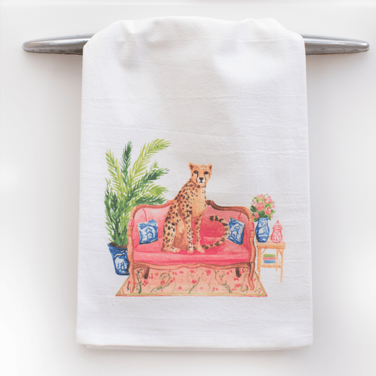 Fancy Cheetah Tea Towel - themonogram manor 