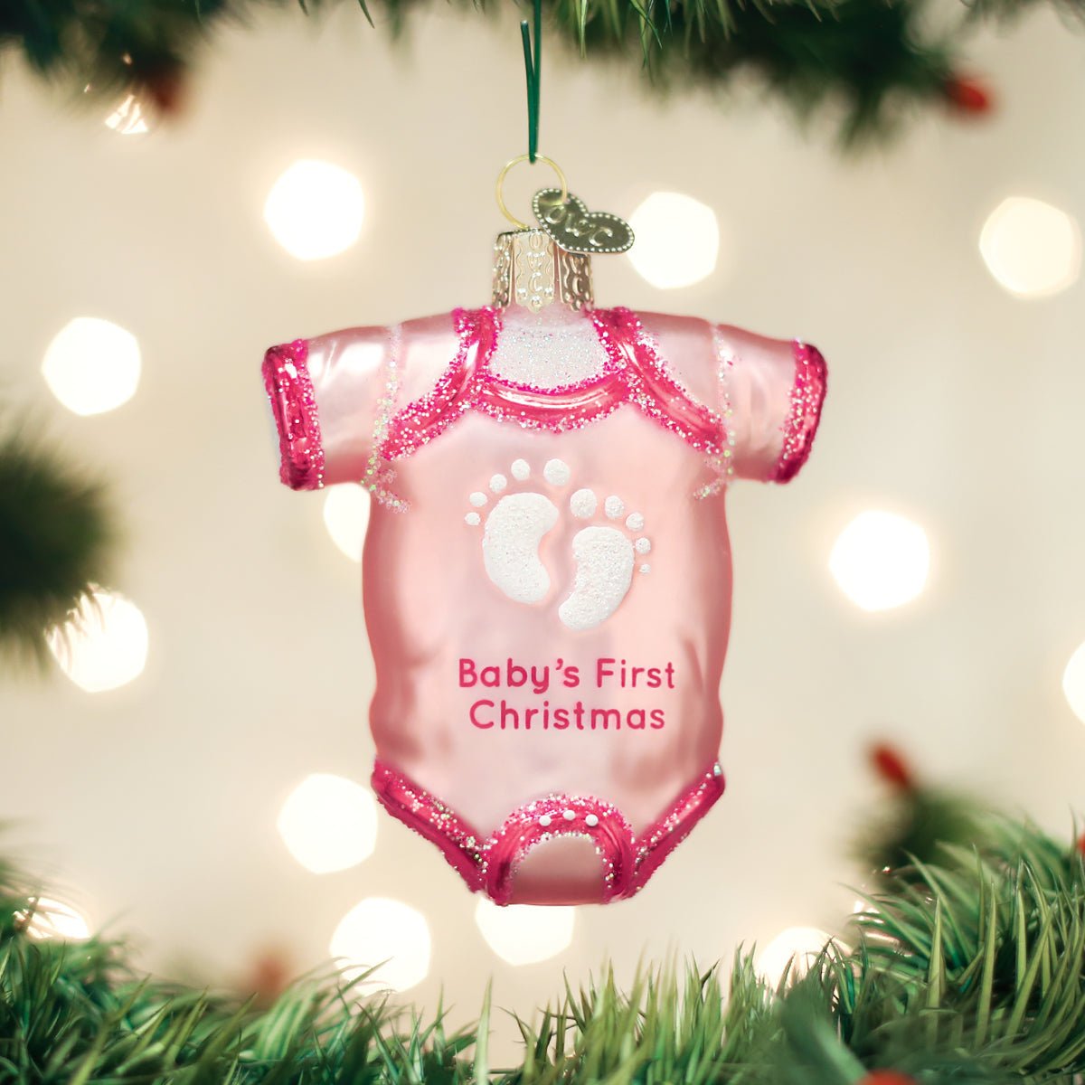 Pink Baby Onesie Ornament - themonogram manor 