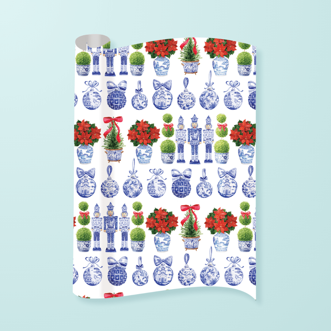 Chinoiserie Christmas Gift Wrap - themonogram manor 