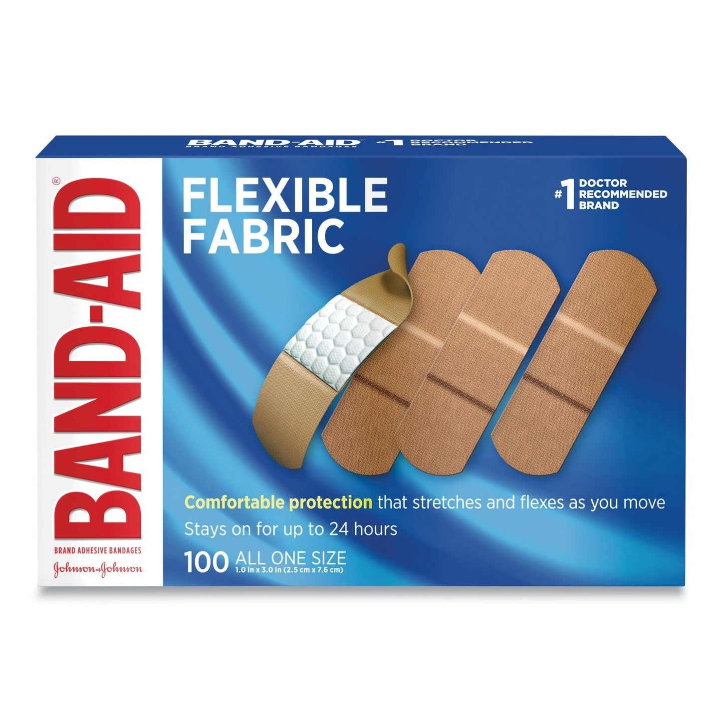 BAND - AID Flexible Fabric Adhesive Bandages, 1 x 3, 100/Box - themonogram manor 