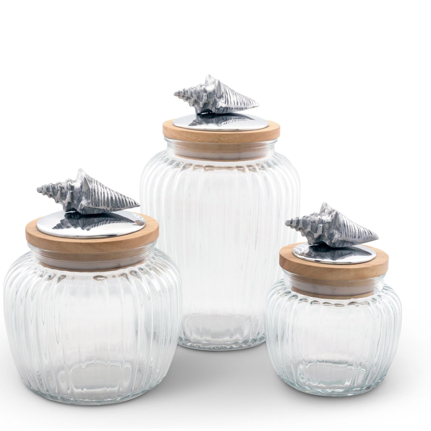 Shell Knob Glass Canisters - themonogram manor 