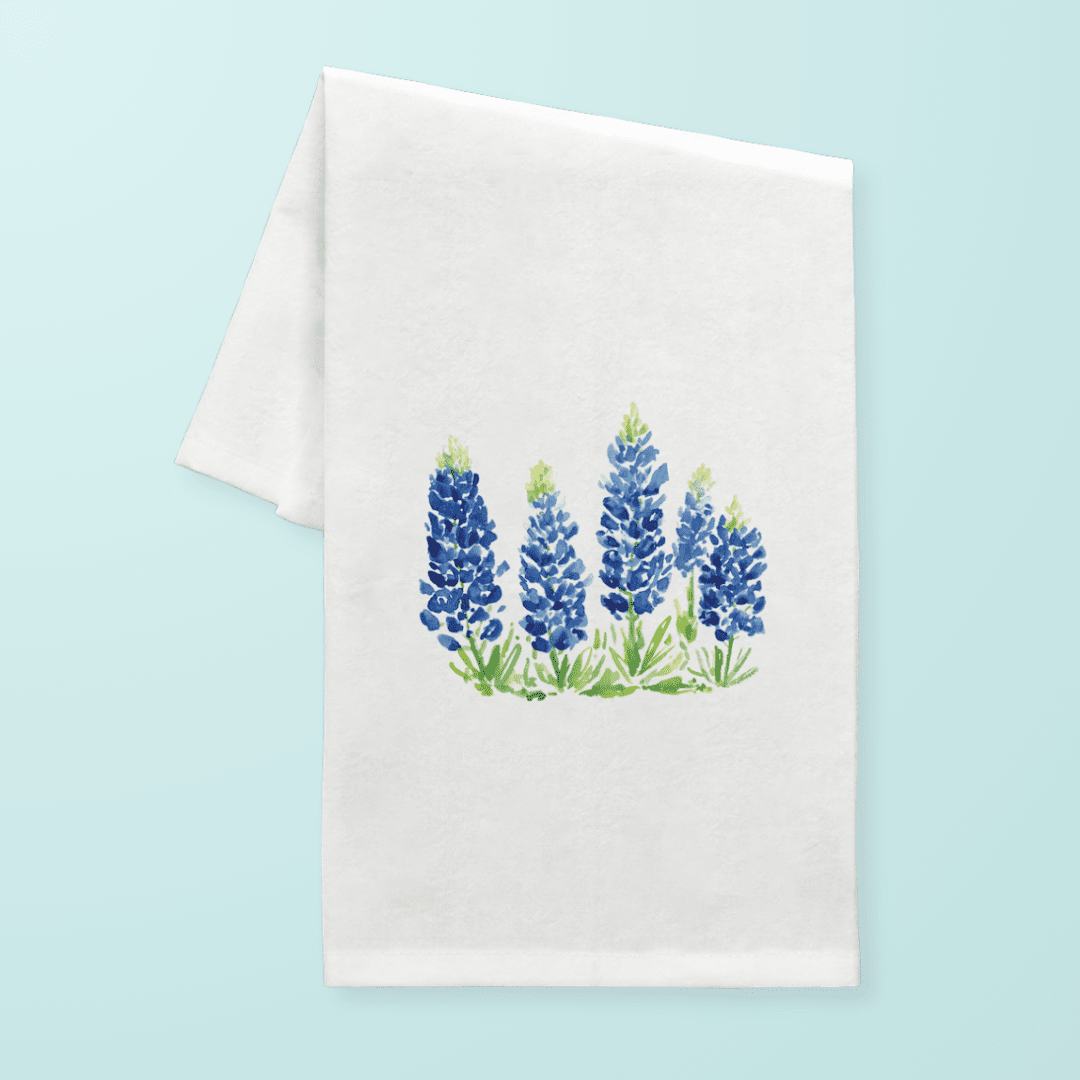 Bluebonnet Fields Tea Towel - themonogram manor 