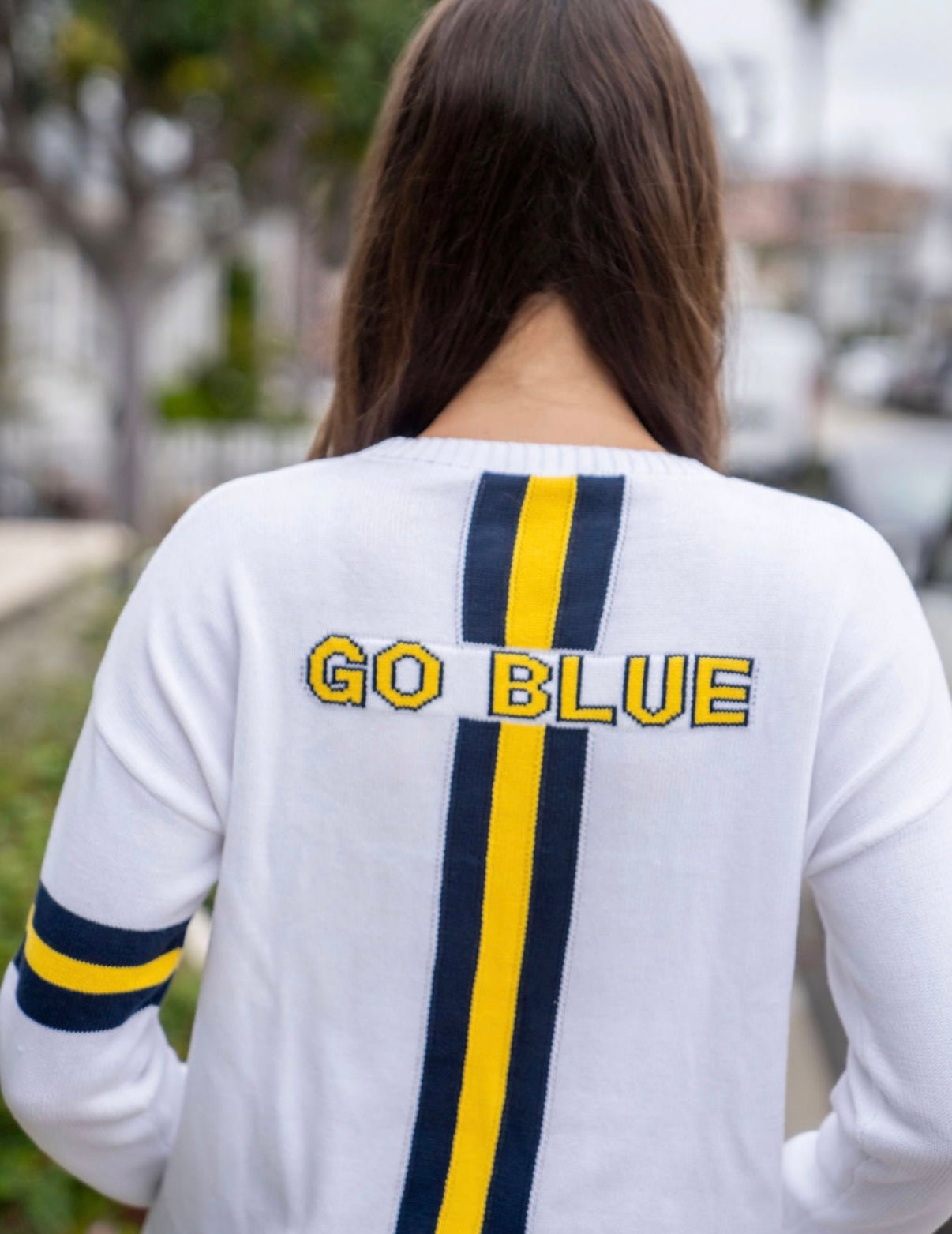 Michigan Long Sleeve – White Sweater - themonogram manor 