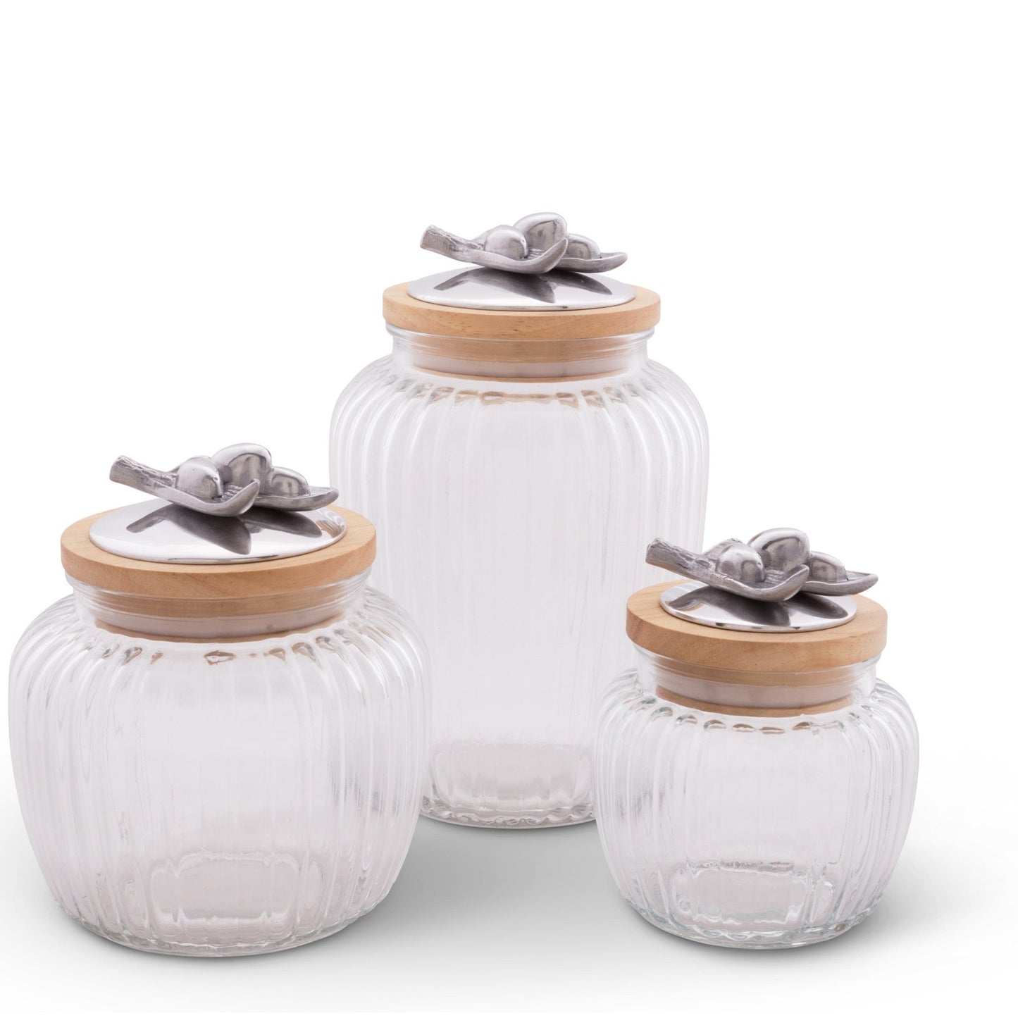 Olive Knob Glass Canisters - themonogram manor 