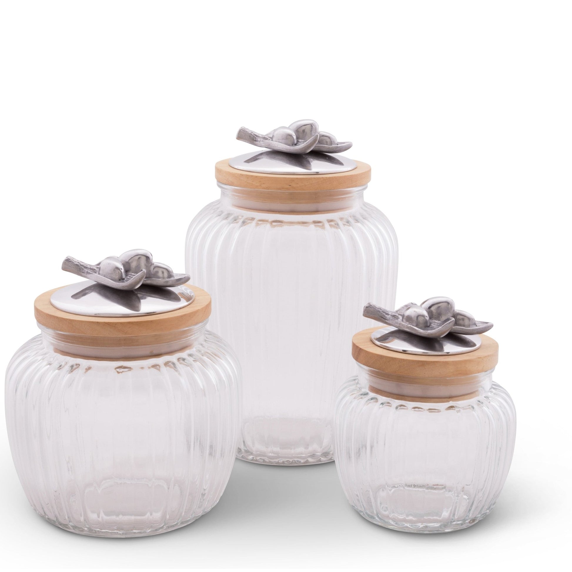 Olive Knob Glass Canisters - themonogram manor 
