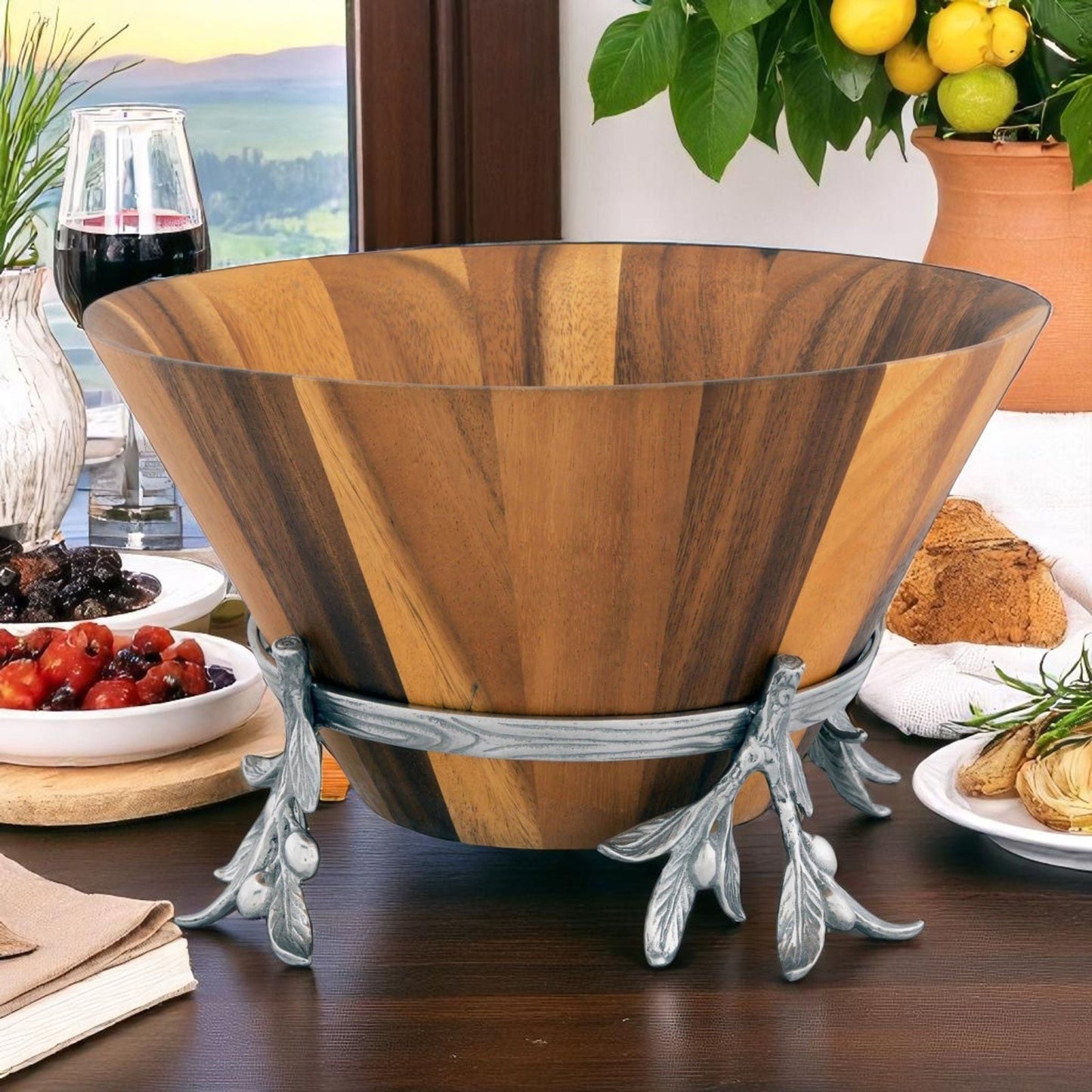 Olive Wood Salad Bowl - themonogram manor 