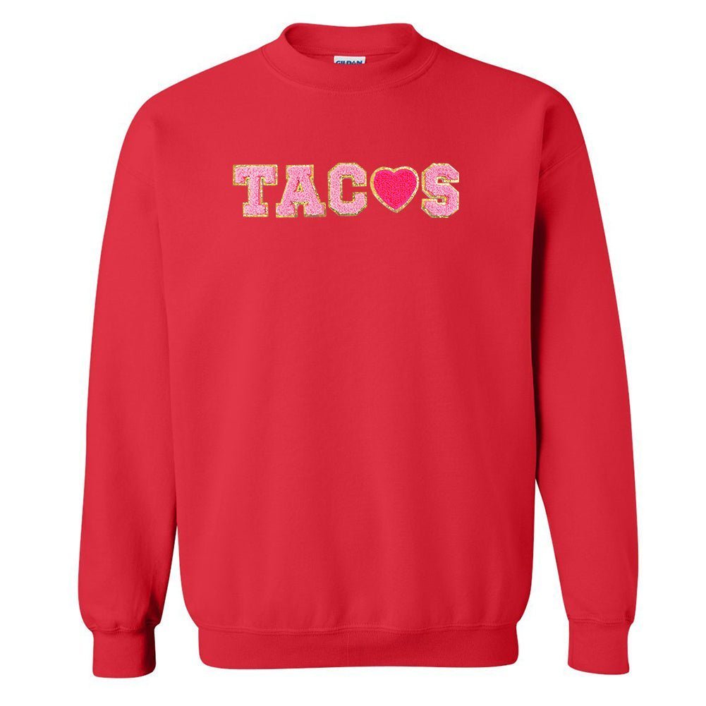Tacos Letter Patch Crewneck Sweatshirt - themonogram manor 