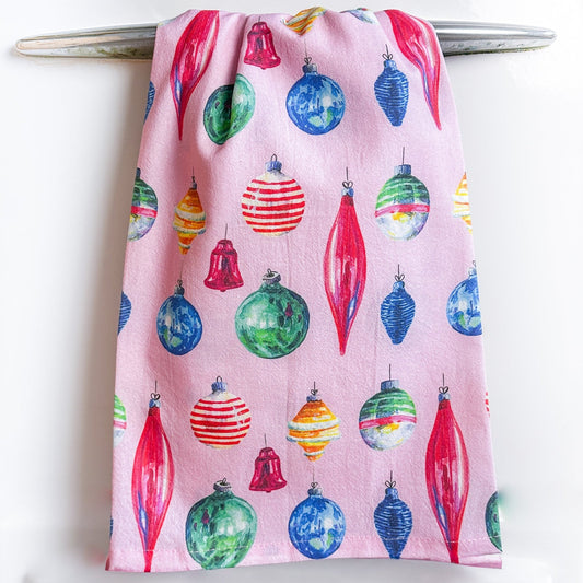 Retro Ornaments Tea Towel - themonogram manor 