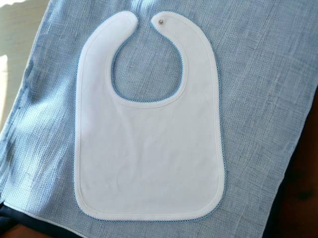 Picot Trim /Bib Newborn, Baby Gift, Embroidery, Monogram - themonogram manor 