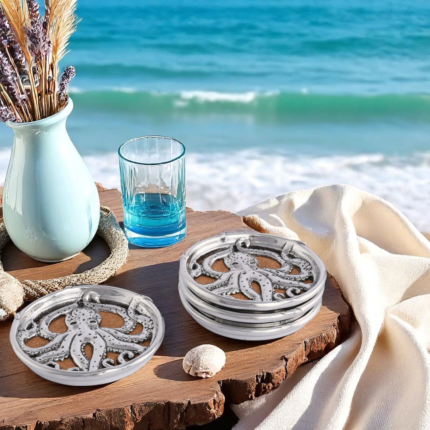 Octopus Drink Coaster Set of 4 - themonogram manor 