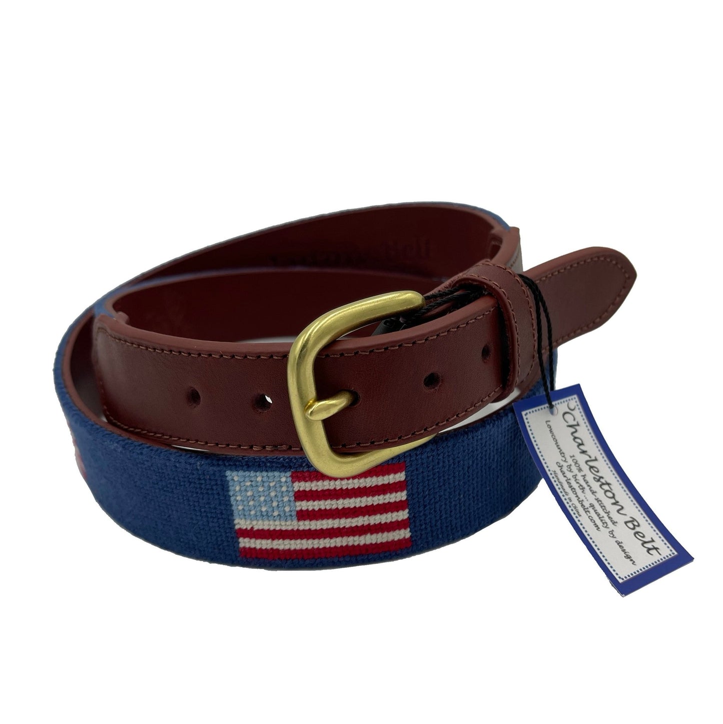 USA American Flag Needlepoint Belt - themonogram manor 