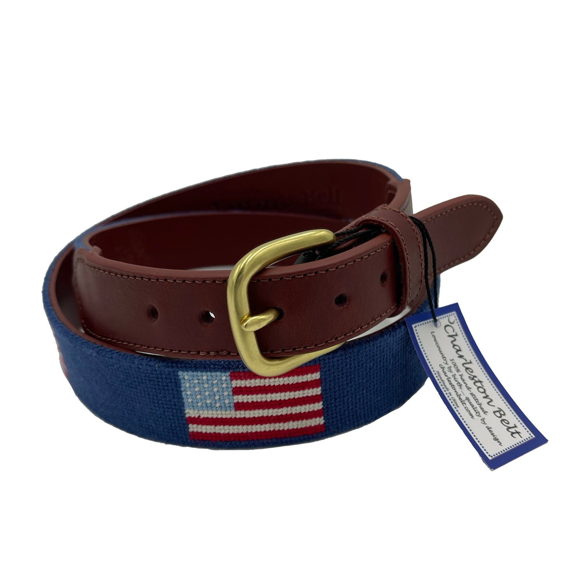 USA American Flag Needlepoint Belt - themonogram manor 