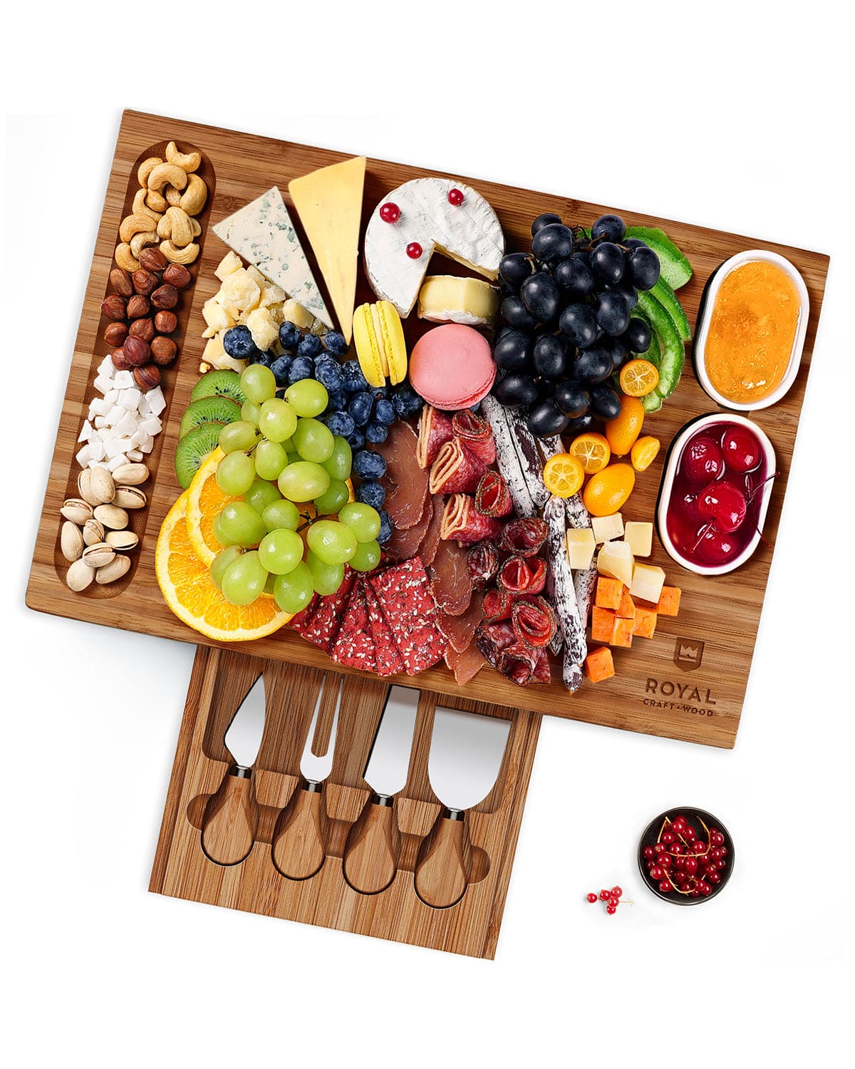 Cheese Board Set w/knives, 16.5“x11”, Brown - themonogram manor 