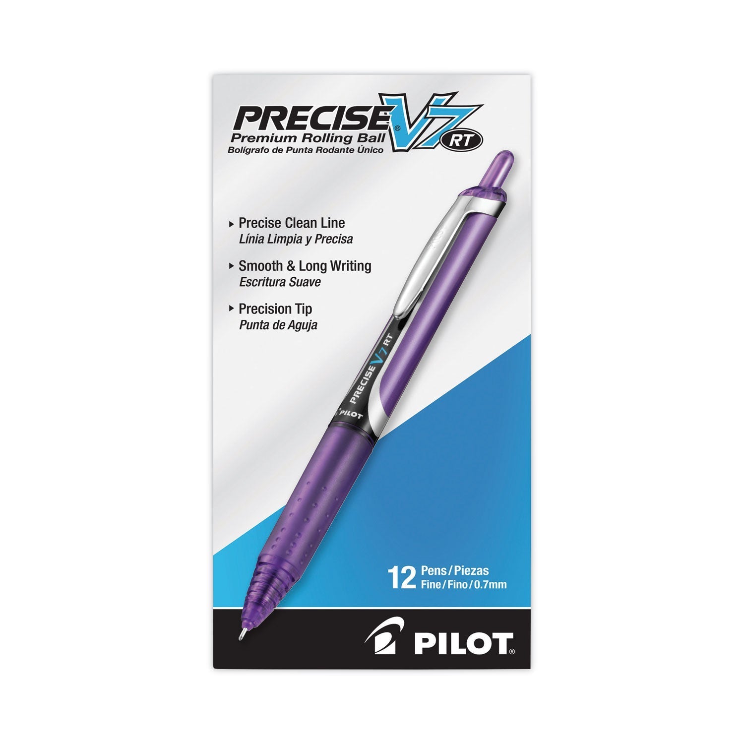 Pilot Precise V7RT Roller Ball Pen, Retractable, Fine 0.7 mm, Purple Ink, Purple Barrel - themonogram manor 
