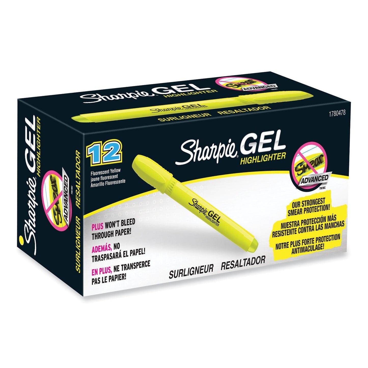 Sharpie Gel Highlighters, Fluorescent Yellow Ink, Bullet Tip, Yellow Barrel - themonogram manor 