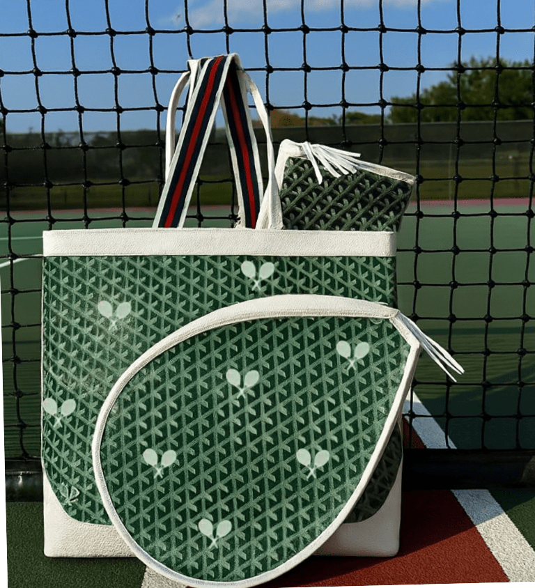 Whimsy Tennis Bag - Boutique Vintage Vibe Green - Customize - themonogram manor 