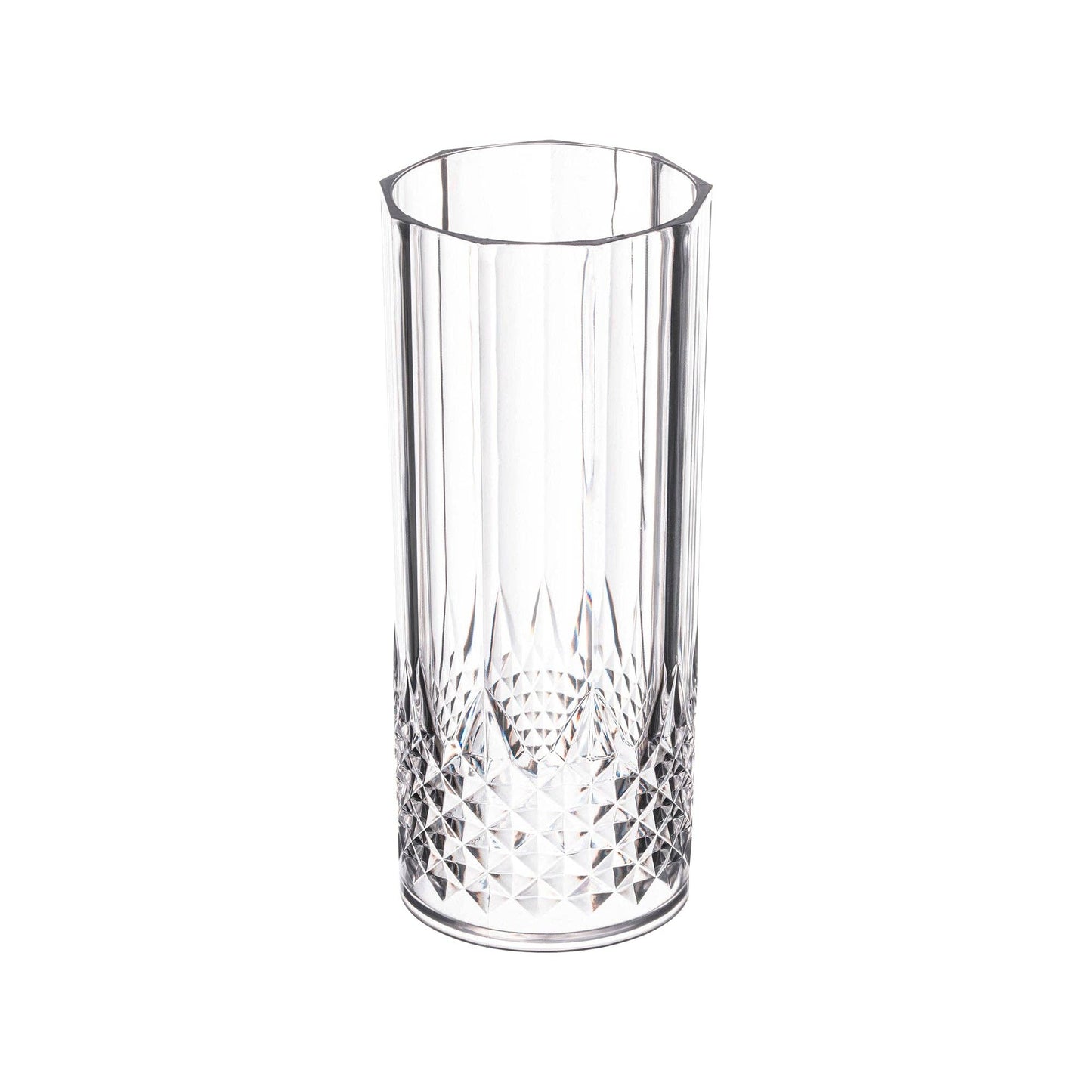 14 oz. Clear Cut High Ball Plastic Glasses - 12 pcs - themonogram manor 