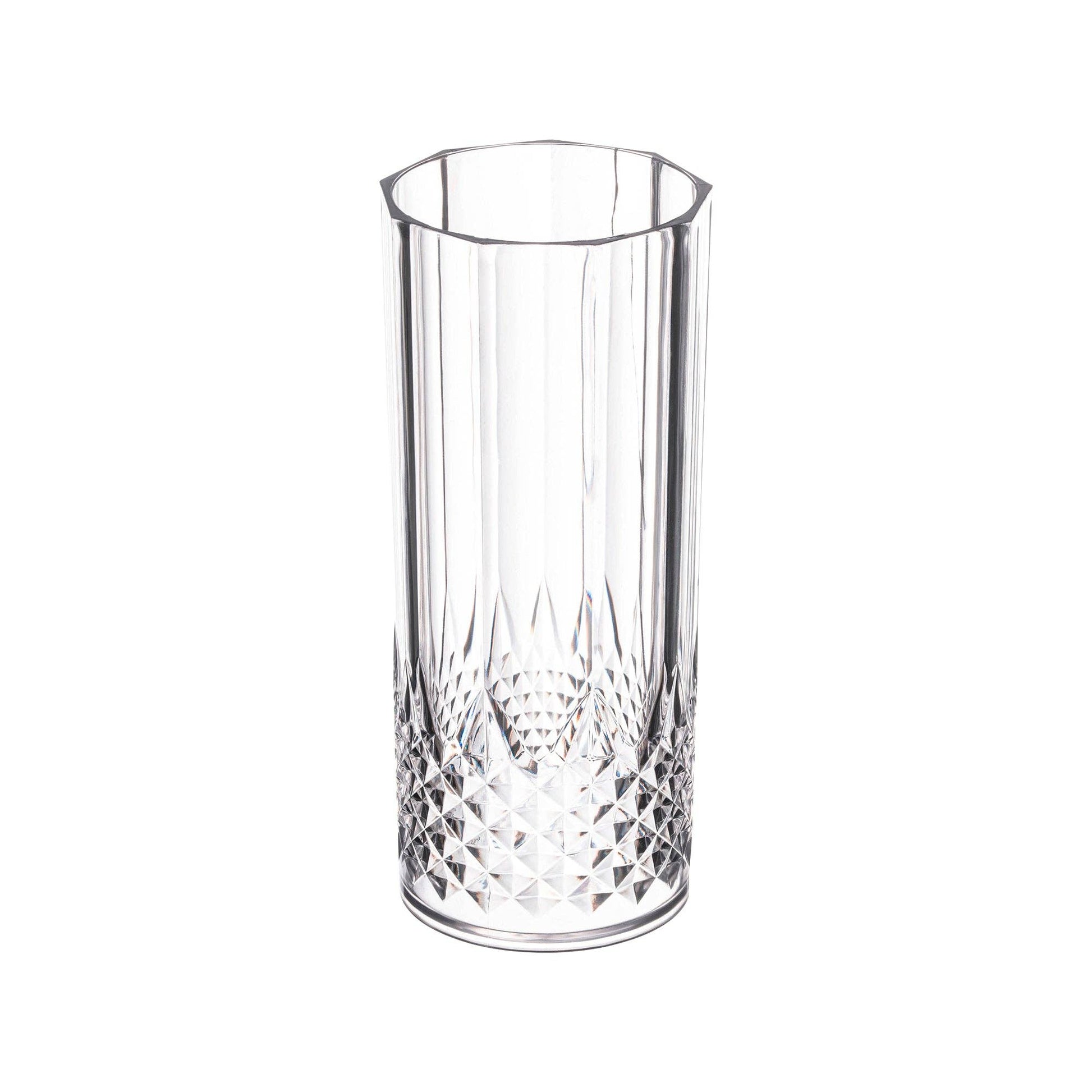 14 oz. Clear Cut High Ball Plastic Glasses - 12 pcs - themonogram manor 
