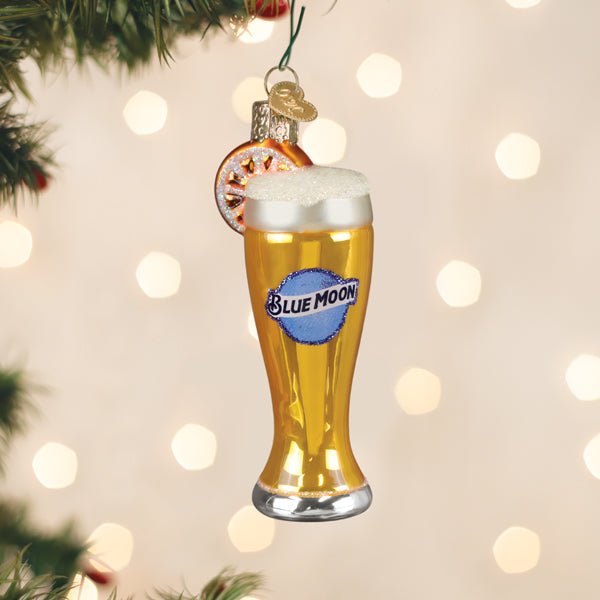 Glass Of Blue Moon Beer Ornament - themonogram manor 