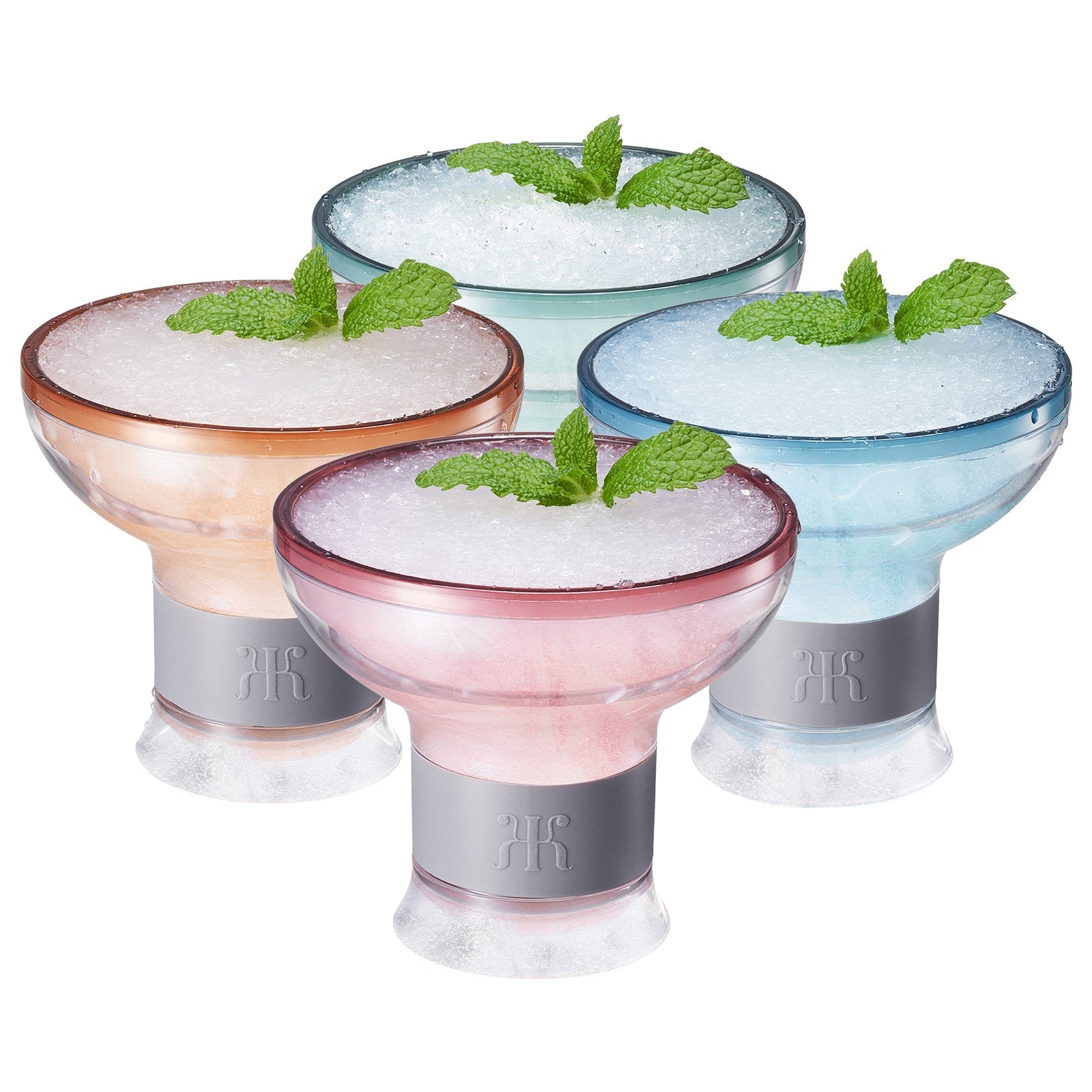 Eze Frozen Margarita & Cocktail Chiller Glasses, Acrylic, Set of 4 - themonogram manor 