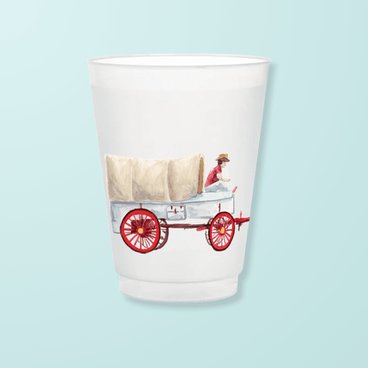 Sooner Wagon Frosted Cups - themonogram manor 