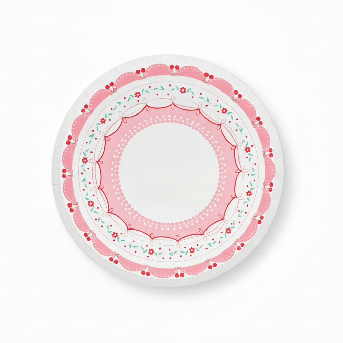 Cherry Coquette Dessert Plates 8" (8 pack) - themonogram manor 